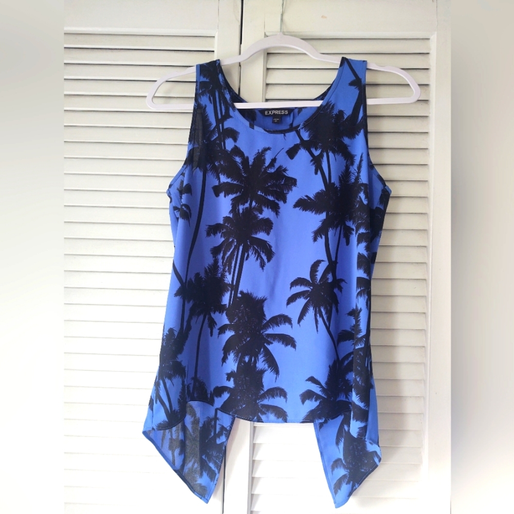Palm tree print blouse